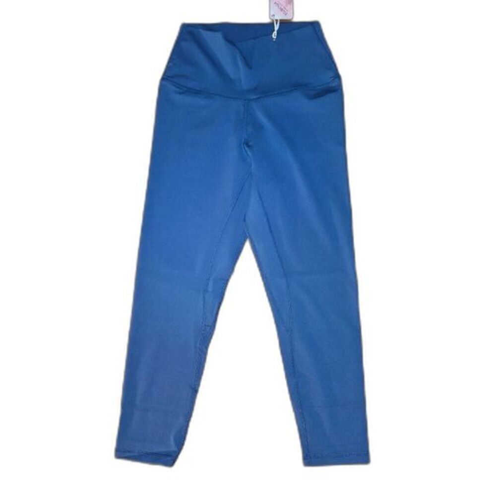 Yunoga Womens Blue Butter‑Soft Yoga‎ Leggings XS  High‑Waist Workout Pants NEW